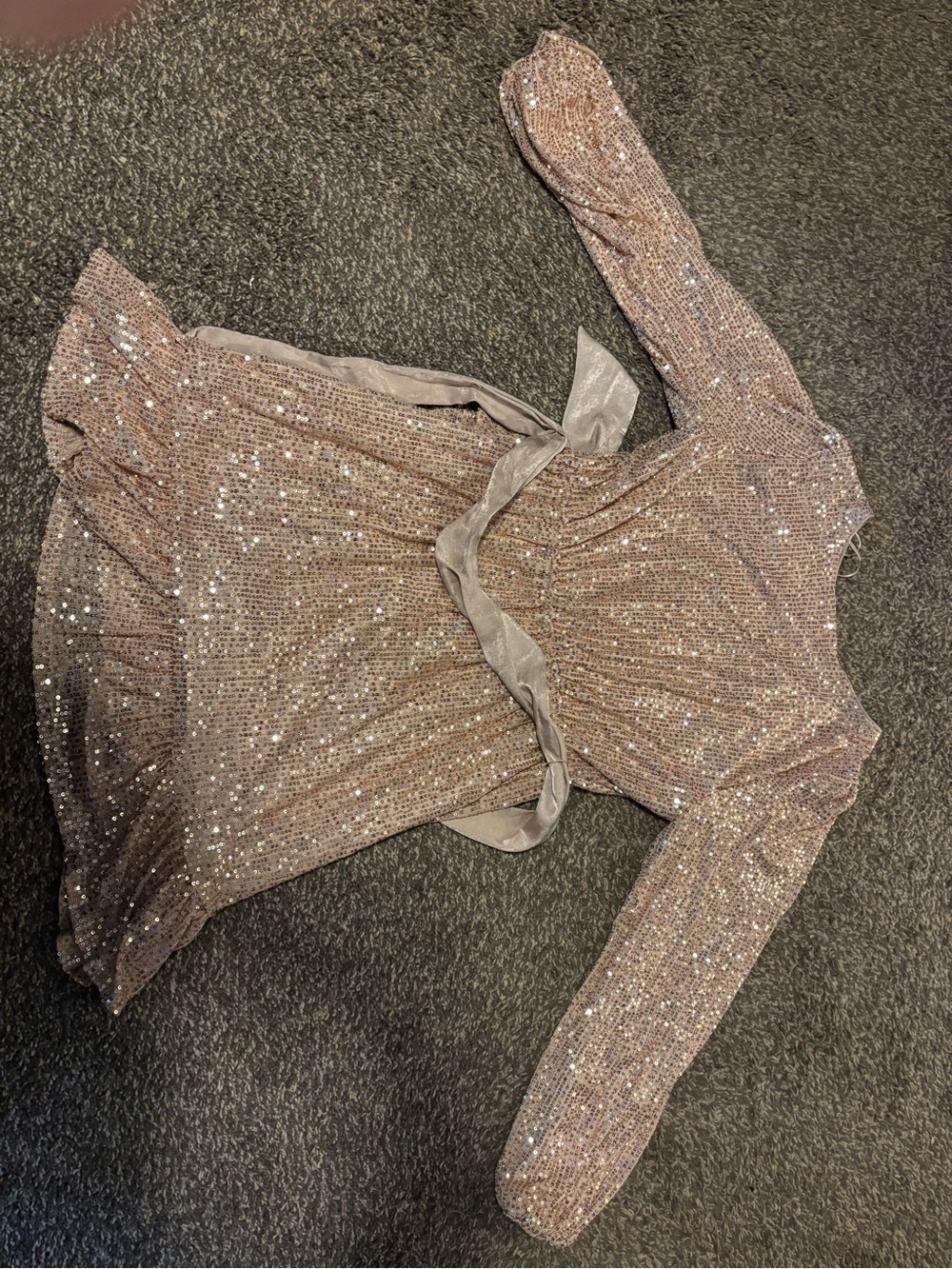 LC Lauren Conrad Rose Gold Sequin Long Sleeve Tunic